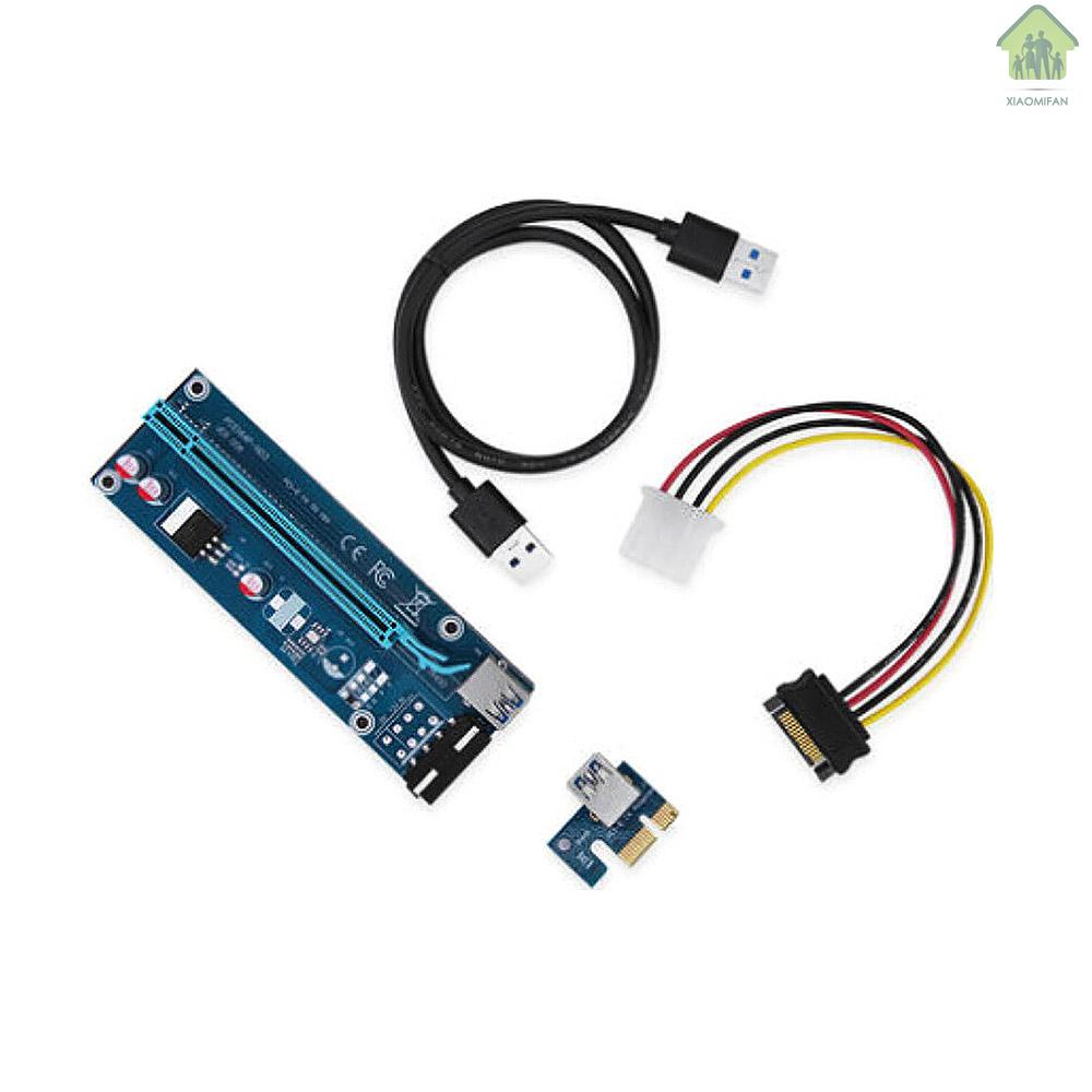 Card Chuyển Đổi Pci-E 1x Sang Pci-E 16x Pci-E 4pin Với Cáp Dữ Liệu Usb 3.0 Sata Cho Bitcoin Mining