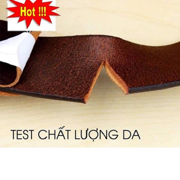 Thắt lưng da bò đầu khóa đồng tự động tặng kèm 6 lưoỡi dao cạo râu trị giá 60.000 đ