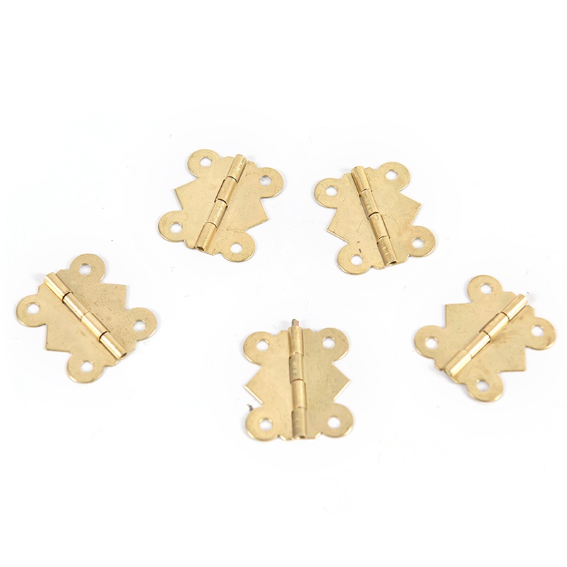 [extremewellgen 0609] 10 Pc Brass Color Mini Butterfly Hinges for Cabinet Drawer Jewelry Box DIY Repair