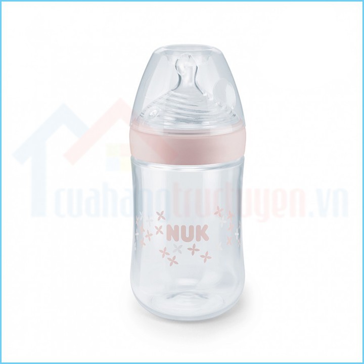 [CHÍNH HÃNG ĐỨC] Bình Sữa Cổ Hẹp Nhựa PP Đa Tia Silicone Dẹt Chỉnh Nha NUK Nature Sense 260Ml Cho Trẻ Trên 6 Tháng Tuổi