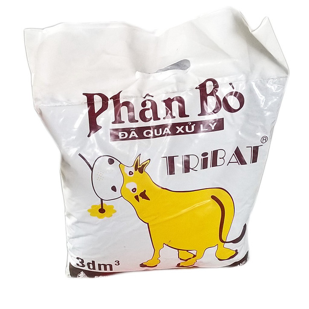 Phân bò đã qua xử lý không có mùi hôi - phân trồng rau trồng cây - phân sạch hữu cơ Tribat 3dm3