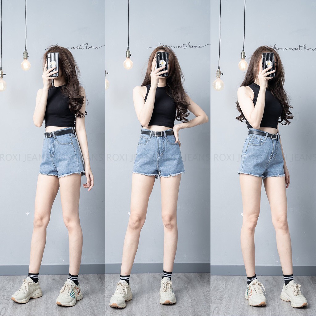 Quần Short Jeans Trơn Basic Nữ Chuẩn Ôm Body | BigBuy360 - bigbuy360.vn