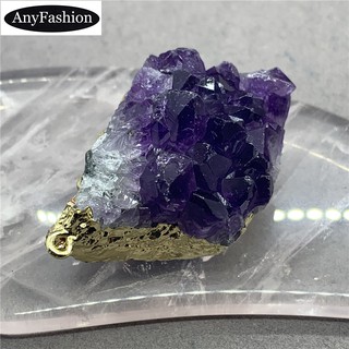 5a Tự Nhiên Thạch Anh Tím Cụm Mạ Vàng Bạc Mặt Dây Chuyền Trang Sức Phụ Kiện Trang Trí