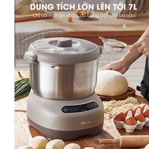 Máy Nhồi Bột, Máy Nhào Bột Tự Động Bear 3.5L, 5L, 7L. Dùng Trộn Bột, Đánh Bột Đa Nẵng, (Bản Quốc Tế), Bảo Hành 18 Tháng