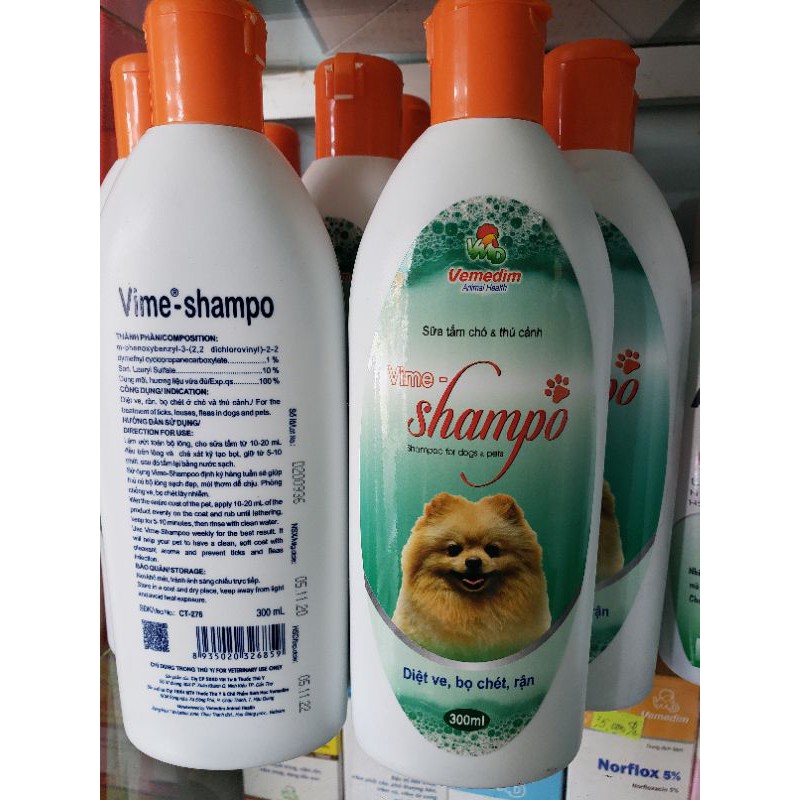  Sữa tắm trị ve rận bọ chét cho chó mèo và thú cảnh VIME - SHAMPO VEMEDIM 300ml