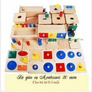 Bộ giáo cụ Montessori 20 món cho bé từ 0-3 tuổi