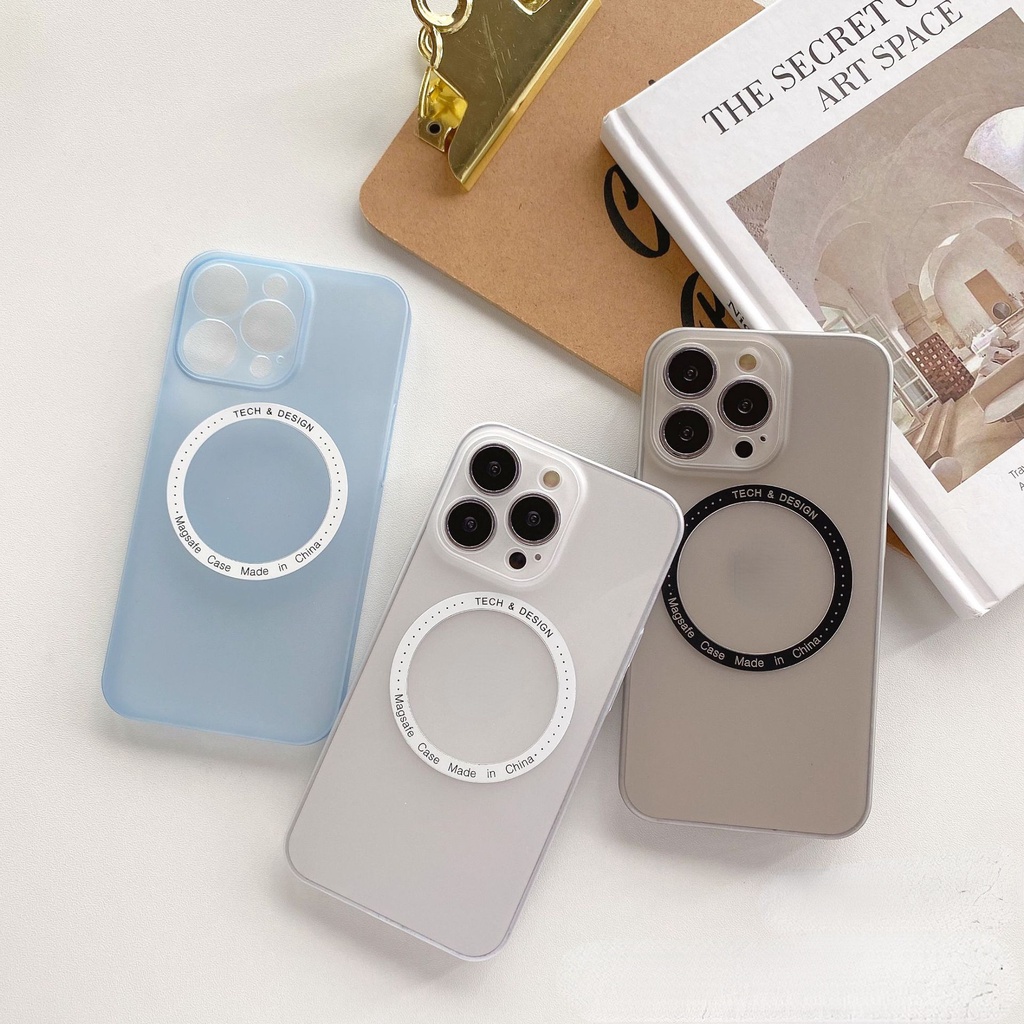 Ốp Điện Thoại PP Siêu Mỏng Hít Nam Châm Mặt Nhám Có 12 Cổng Sạc Không Dây Cho iPhone 13 Pro Max