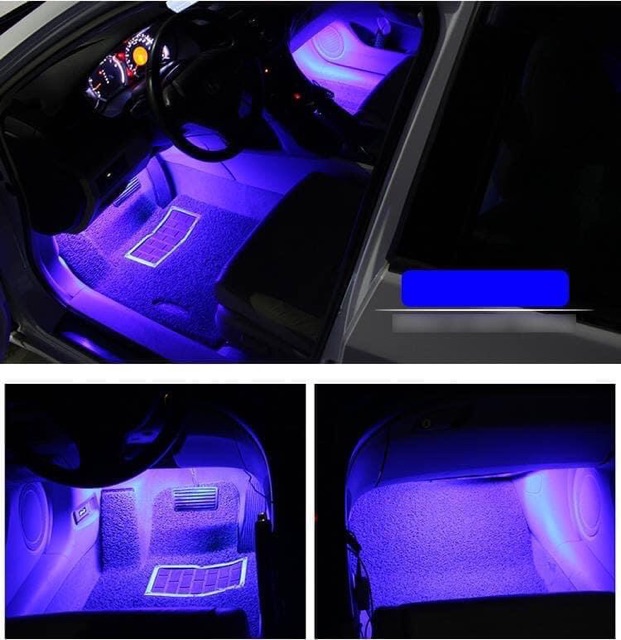 Đèn Led Gầm Ghế Ô Tô 4 Dải Mỗi Dải 48 LED,đèn led sàn ô tô