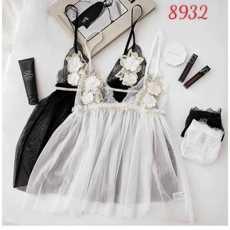 Mới 8/3 Váy voan ren 3D ngực kèm chip