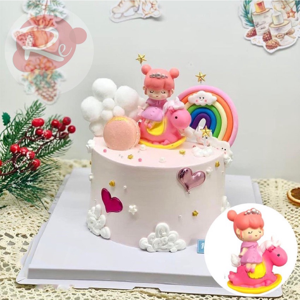 – Công chúa và Hoàng tử - Cưỡi ngựa - Trang trí bánh sinh nhật bánh kem