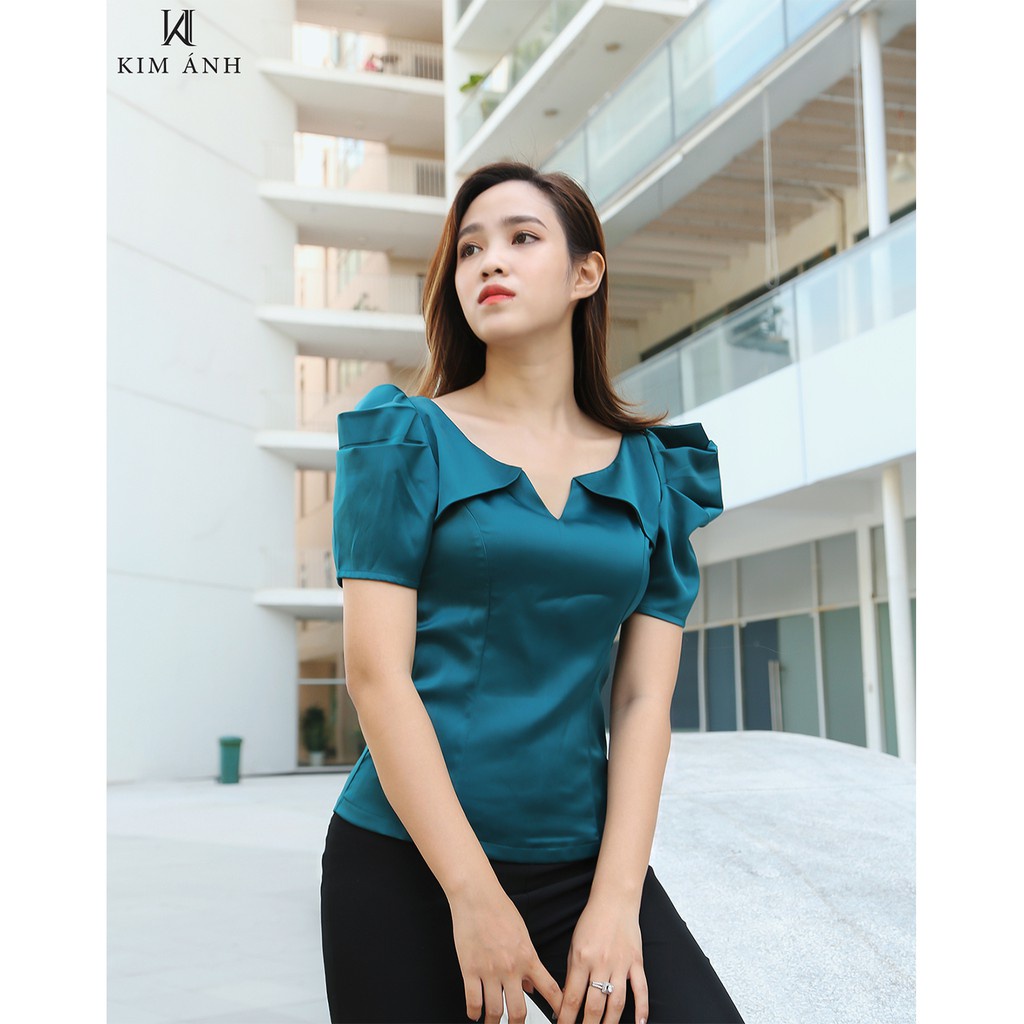 Áo Kiểu Thiết Kế Nữ, Áo Sơ Mi Nữ Công Sở Kim Ánh Maris Top Trẻ trung, Thanh Lịch