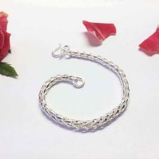 Lắc tay bạc dây dừa dày dặn cho bé