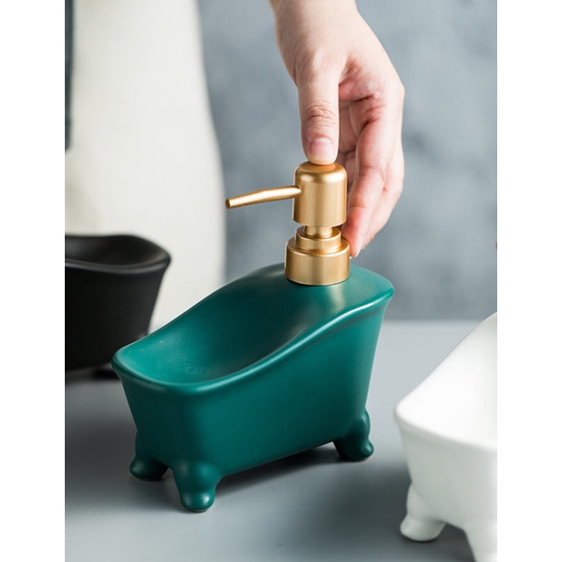 Bình đựng xà bông rửa tay sữa tắm dầu gội gốm sứ 350ml ZIXIN ZANE25