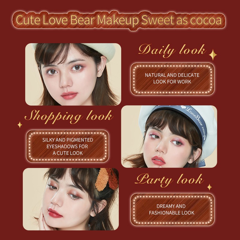 Phấn mắt FLOWER KNOWS 9 màu chống nước họa tiết gấu Love Bear 1.2x9g | BigBuy360 - bigbuy360.vn