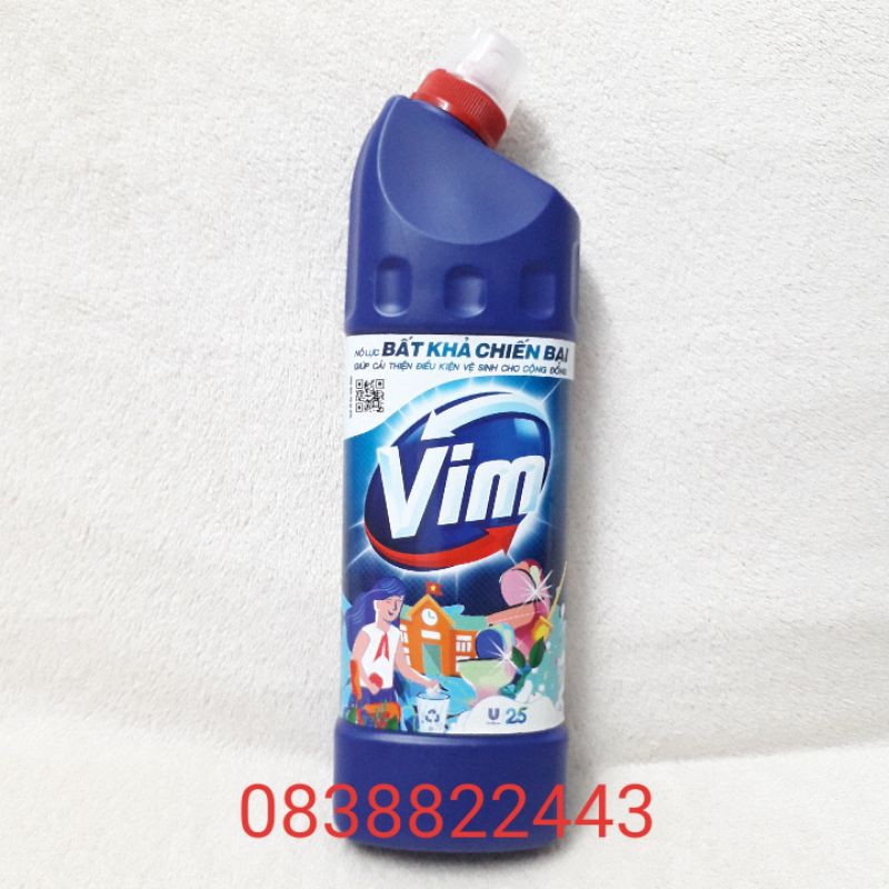 (Mẫu giới hạn) Nước Tẩy Toilet Vim Chai 900Ml - Chất Tẩy Vim Bồn Cầu Sàn Nhà Tắm Bồn Rửa Xanh Biển Dương 900 Ml