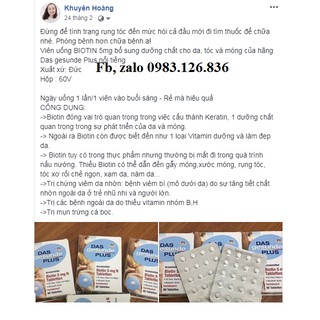 Viên Biotin làm đẹp da Gesunde - 60 viên
