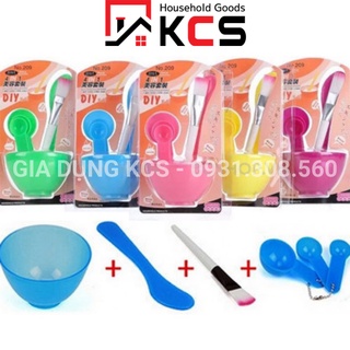 BỘ CHÉN TRỘN MẶT NẠ 6 MÓN (1 CHÉN + 1 CỌ + 1 QUE TRỘN + 3 MUỖNG)