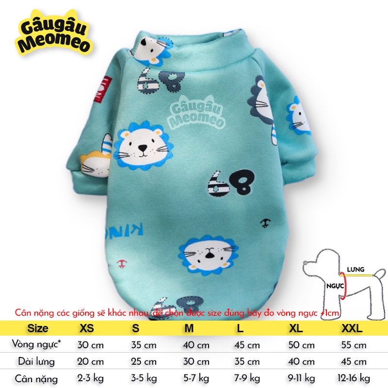 Quần áo chó mèo thu đông vải nỉ