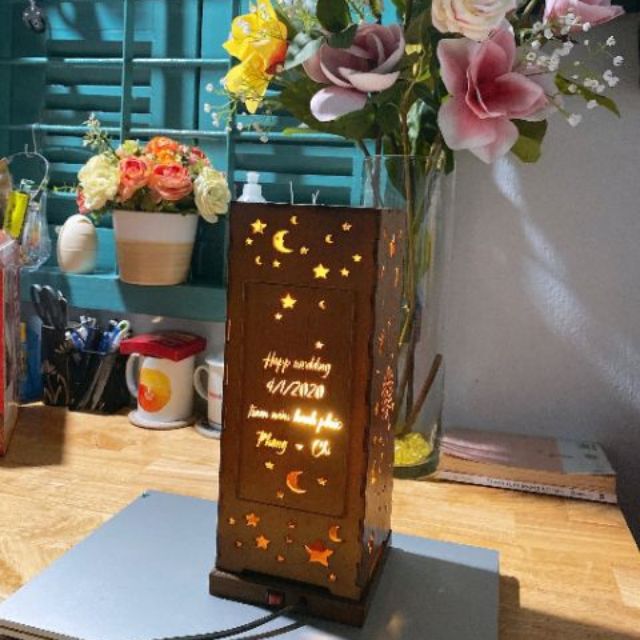 Đèn ngủ gỗ ngàn sao - quà tặng handmade tinh tế và độc đáo