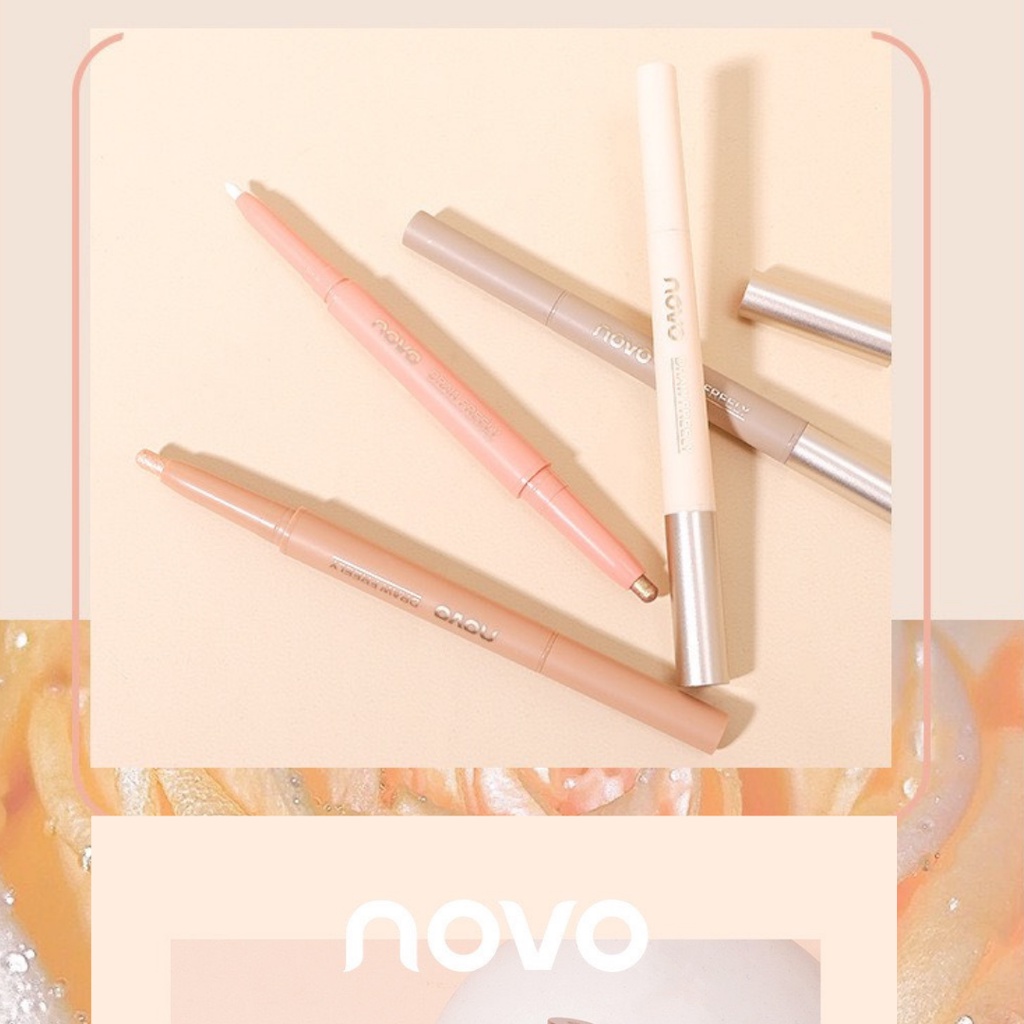 Bút Sáp 2 Đầu Đánh Mắt Lấp Lánh NOVO Star Eyes Clever Lying Silkworm Pen