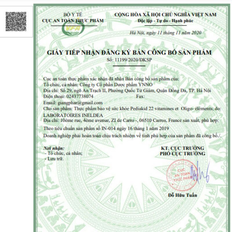 Siro Pediakid 22 Vitamin Pháp