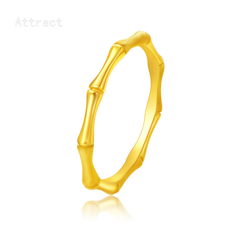 Attract Creative Bamboo Shape Copper Alloy Gold Rings Fashion Korean Jewelry