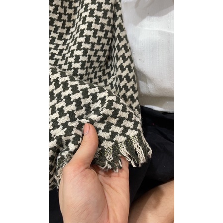 Dạ tweed nanh sói xanh phối trắng 180k/2m khổ 1,5