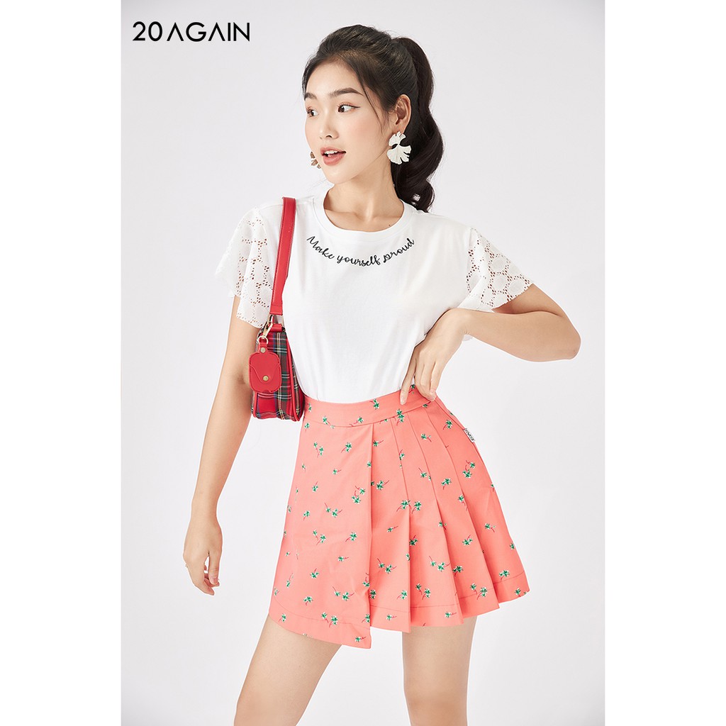 Chân váy chữ A xếp ly 1 bên 20AGAIN, hàng thiết kế trẻ trung, hiện đại, có lót trong JBW1165 | BigBuy360 - bigbuy360.vn