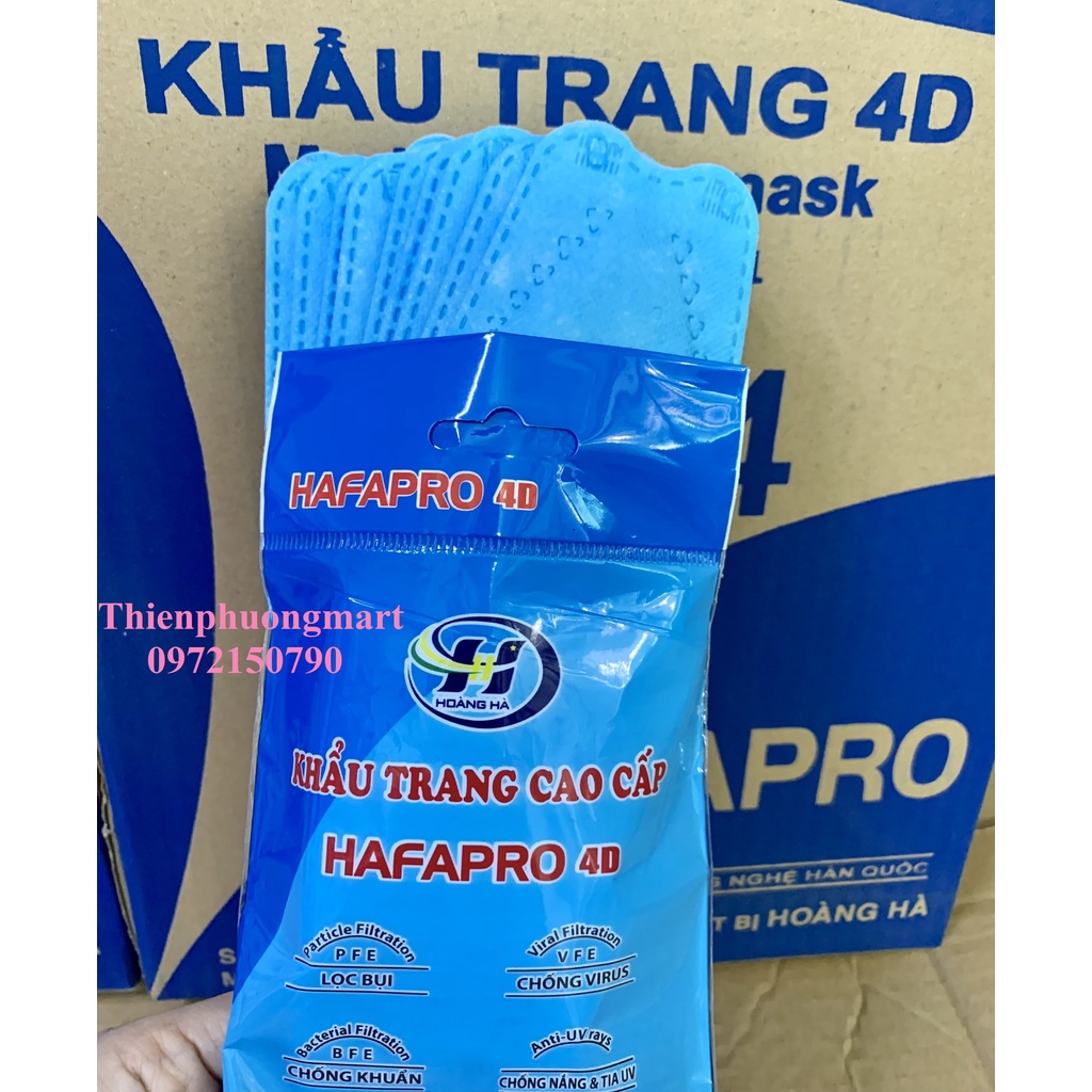 Khẩu trang KF94 Hafapro 4 lớp 10 cái/ túi - Khẩu trang Hafapro 4D Kháng Khuẩn sét10 cái