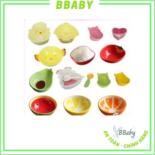 Bát Sứ Ăn Dặm Cho Bé Kiểu Nhật Hình Gấu Thỏ Trái Cây Dễ Thương Vui Nhộn