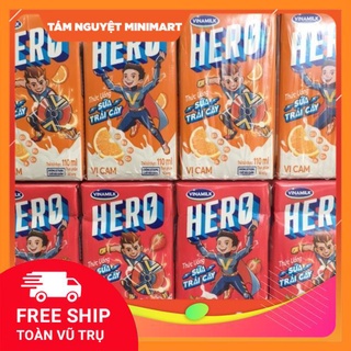 Sữa trái cây Hero Vinamilk Dâu/Cam cầu 4 hộp x 110ml