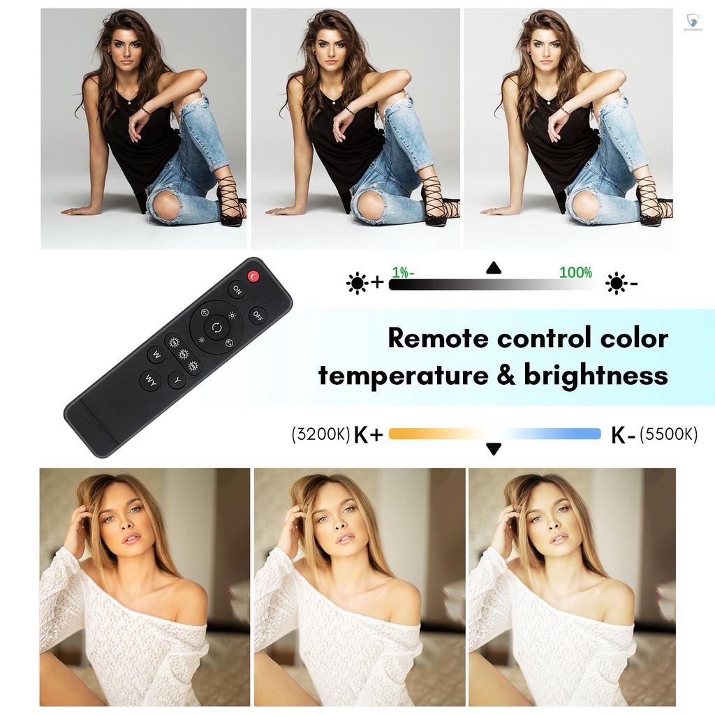 Đèn LED Để Bàn 150W 3200K-5500K + E27 + Điều Khiển Từ Xa Cho Studio Chụp Ảnh