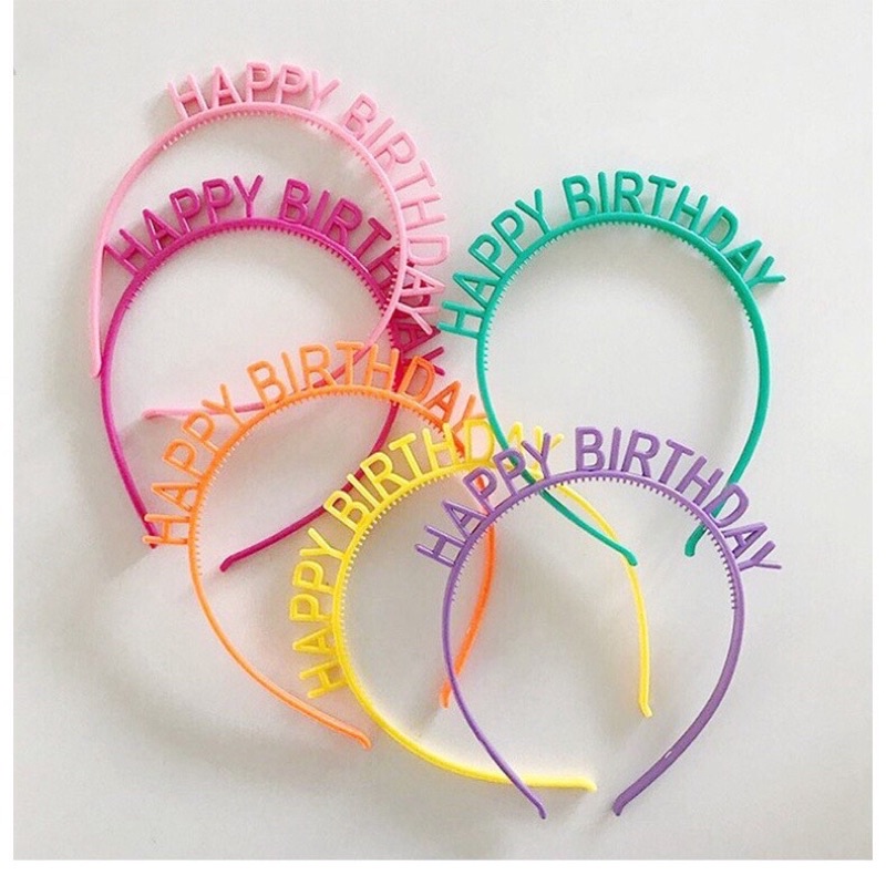 Bờm cài tóc happy birthday nhiều màu sinh nhật cho mọi lứa tuổi siêu xinh