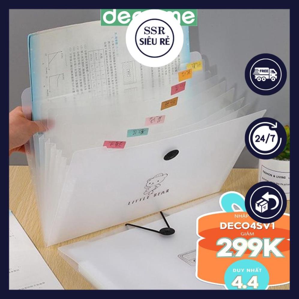 Decorme File đựng tài liệu, bìa kẹp nhiều ngăn khổ A4 phụ kiện văn phòng phẩm Lucky (PD3243)