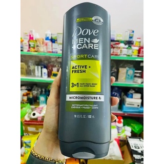 Sữa tắm gội nam 3in1 Dove men care Active Fresh 532ml của Mỹ