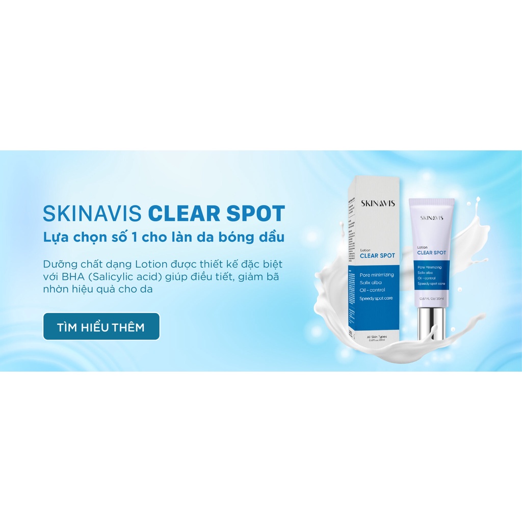 [HÀNG NHẬP KHẨU] Lotion Kiểm Soát Mụn Và Dầu Nhờn Skinavis BHA Clear Spot-Giảm Ngừa Mụn Ẩn Mụn Đầu Đen Đầu Trắng Bã Nhờn