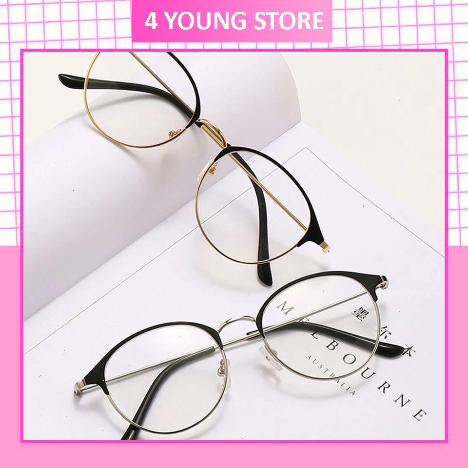 Kính giả cận thời trang nam nữ phong cách Ulzzang cá tính mắt tròn độc đáo chống tia UV đẹp giá rẻ 029