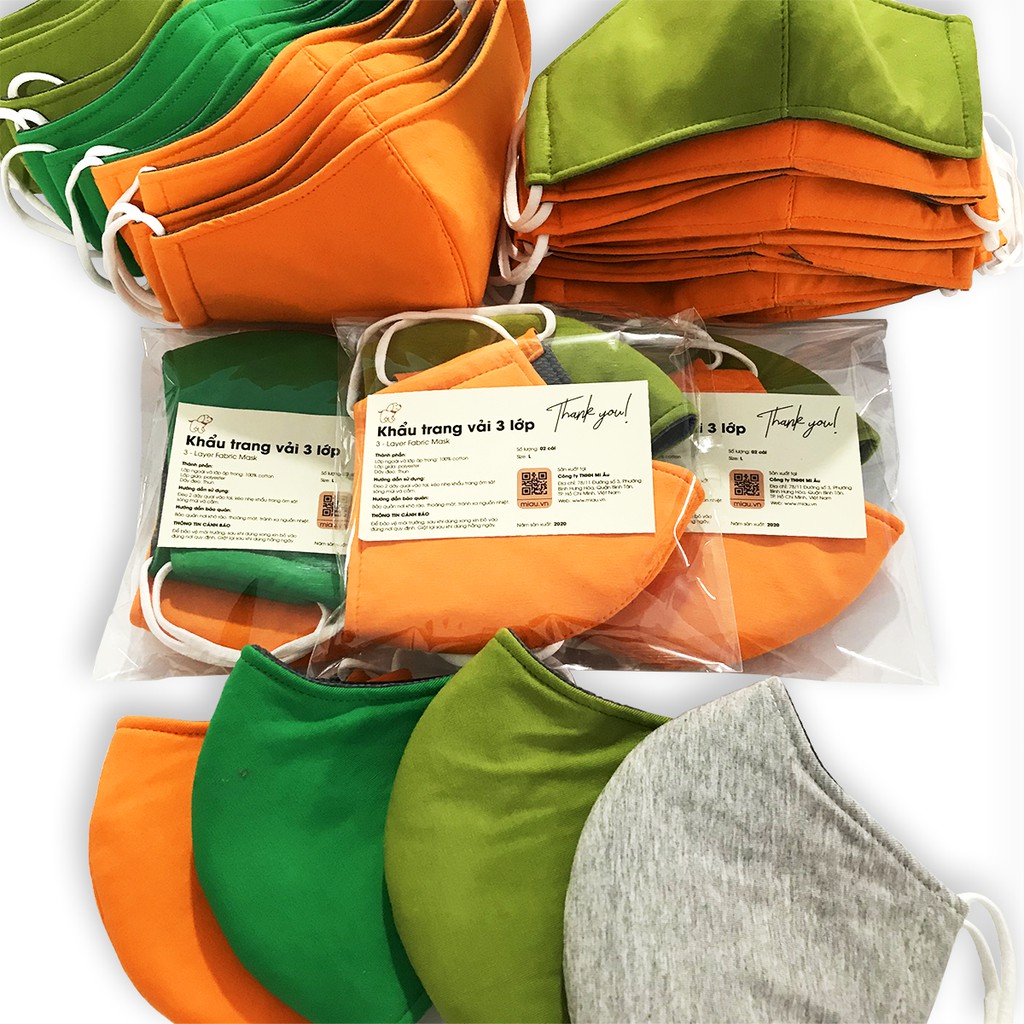 Combo 2 Khẩu Trang Vải Cotton 3 lớp dành cho Người lớn và Trẻ em | BigBuy360 - bigbuy360.vn