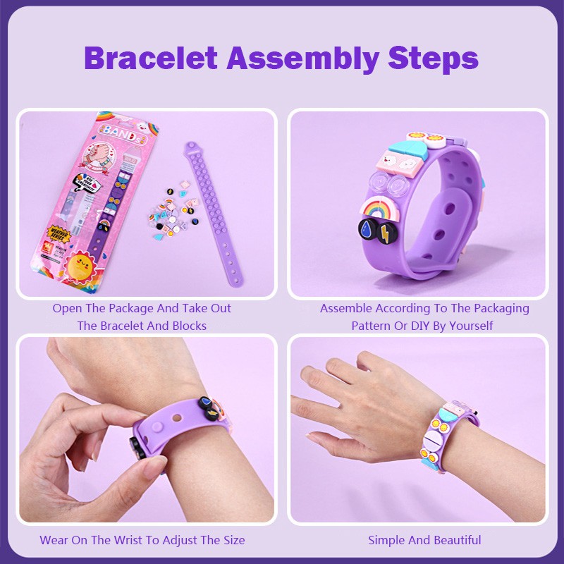 Vòng Tay Lego Hoạ Tiết Chấm Bi Có Thể Điều Chỉnh Độ Dài Dành Cho Trẻ Em DIY