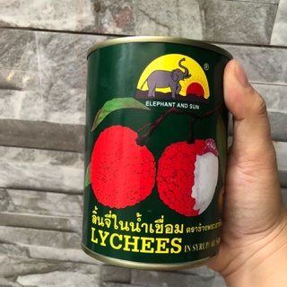 Vải Ngâm LyChees Thái Lan - Lon 565g( hiệu con voi)