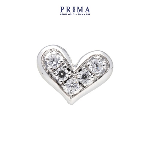 PRIMA Bông Tai Kim Cương - Vàng 18K - Trái tim nữ tính (1 chiếc) - BST Mono Chic - 105E1234