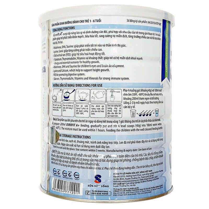 Combo 2 Lon Sữa Eurofit a+ Hộp 900g [Date 2023]