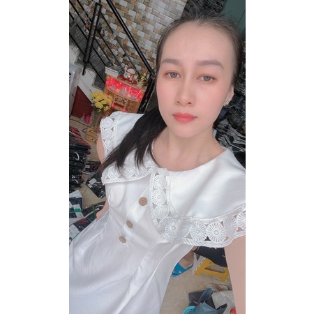 Đồ đôi áo váy siêu xinh trắng cổ ren Forever Couple Store (có ảnh thật)