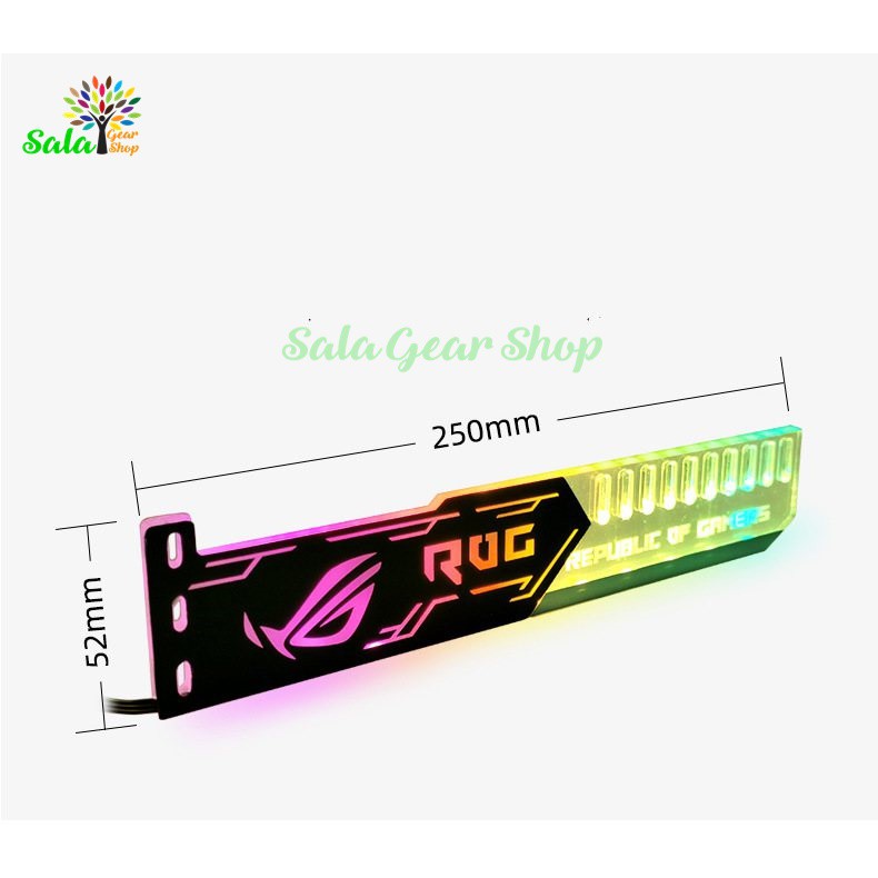 Đỡ Card VGA led RGB Khắc chữ ROG/ AORUS đồng bộ Led hub Coolmoon, dài 25cm | BigBuy360 - bigbuy360.vn