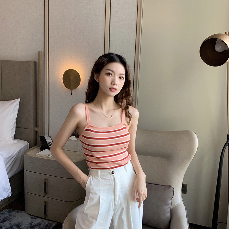 Áo sát nách hoạ tiết kẻ sọc thiết kế tôn dáng cho phái nữ | BigBuy360 - bigbuy360.vn