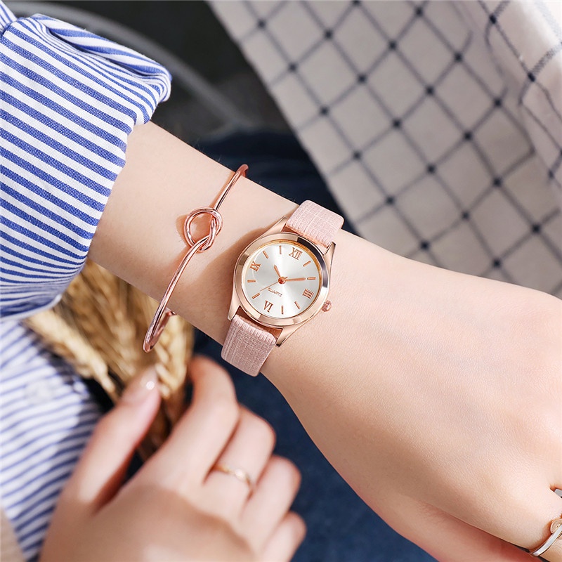 Đồng Hồ Đeo Tay Dây Da Thời Trang Cho Nữ