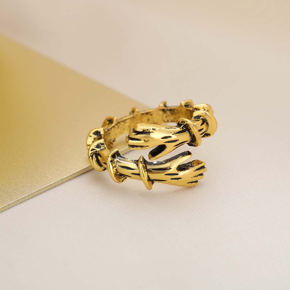 Nhẫn ôm ngón tay bằng hợp kim thiết kế cổ điển thời trang cho cặp đôi