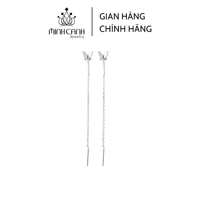 Bông Tai Bạc Hình Con Bướm Trơn Dáng Dài - Minh Canh Jewelry