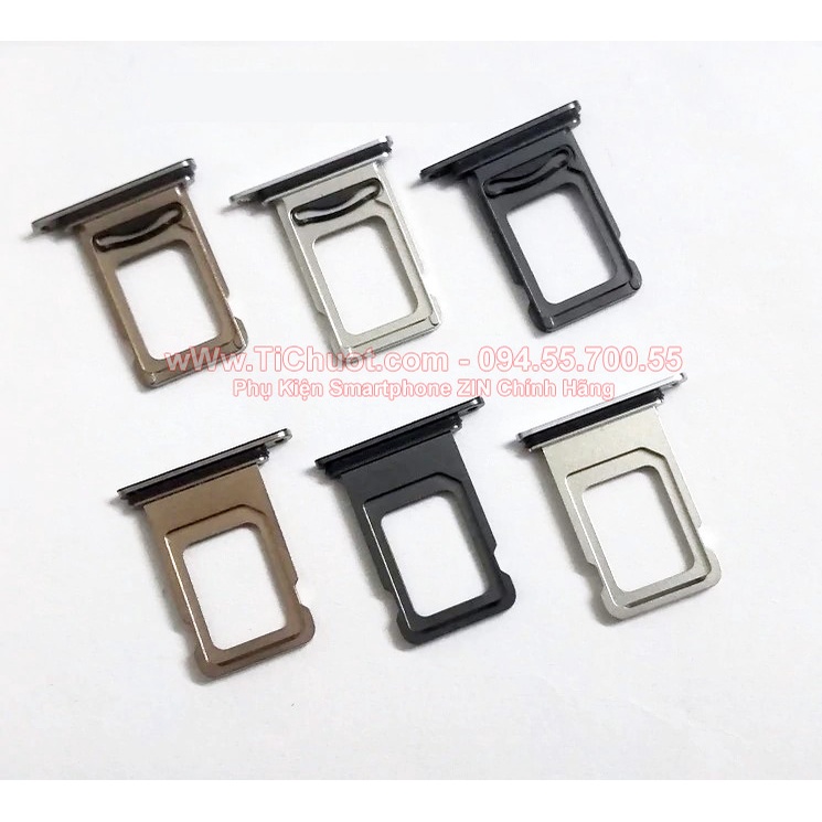 Khay sim iPhone XS Max 1 SIM/ 2 SIM ZIN có Ron Chống Nước &amp; Lẫy Giữ Sim