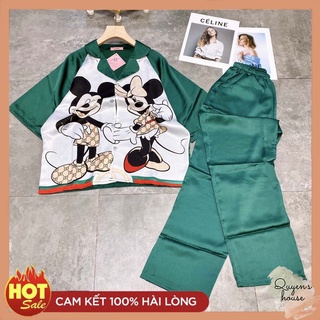Bộ lụa pijama cánh dơi in 3D